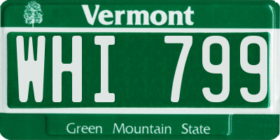 VT license plate WHI799