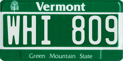 VT license plate WHI809