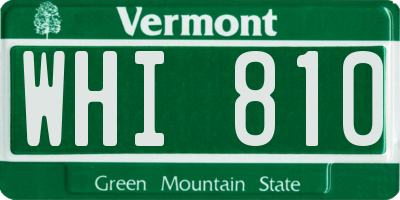 VT license plate WHI810