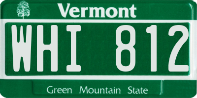 VT license plate WHI812