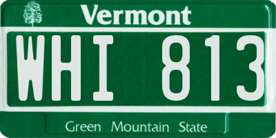 VT license plate WHI813