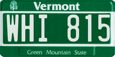 VT license plate WHI815