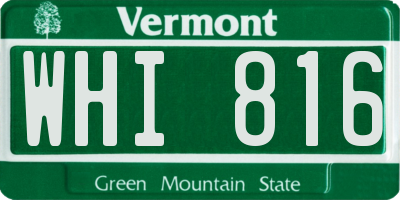 VT license plate WHI816