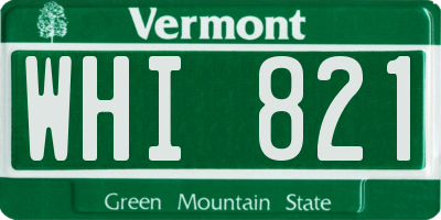 VT license plate WHI821