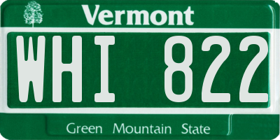 VT license plate WHI822