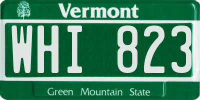 VT license plate WHI823