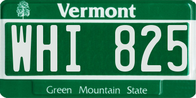 VT license plate WHI825
