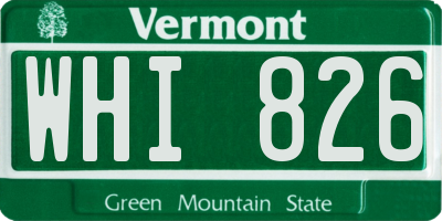 VT license plate WHI826