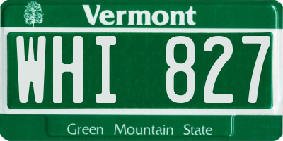 VT license plate WHI827