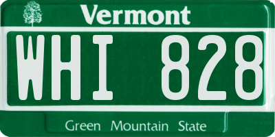 VT license plate WHI828