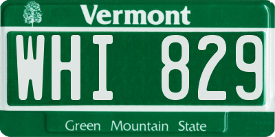 VT license plate WHI829