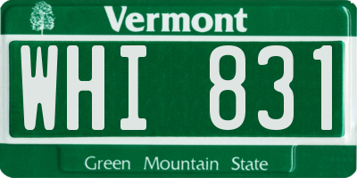 VT license plate WHI831