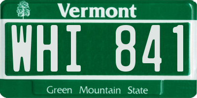 VT license plate WHI841