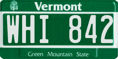 VT license plate WHI842