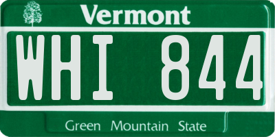 VT license plate WHI844