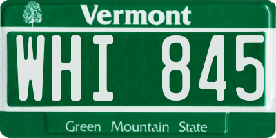 VT license plate WHI845