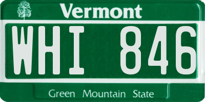 VT license plate WHI846