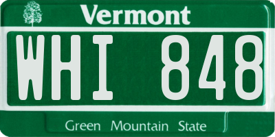 VT license plate WHI848