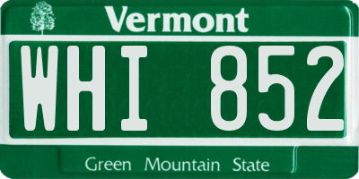 VT license plate WHI852