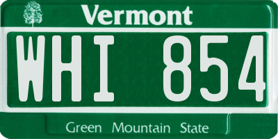 VT license plate WHI854
