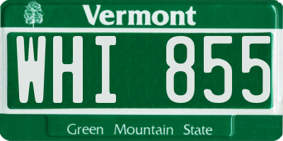 VT license plate WHI855