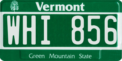 VT license plate WHI856