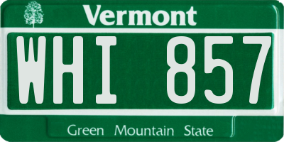 VT license plate WHI857