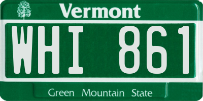 VT license plate WHI861