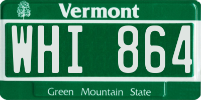VT license plate WHI864