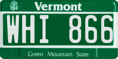 VT license plate WHI866