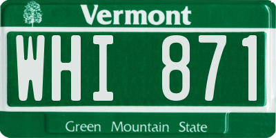 VT license plate WHI871