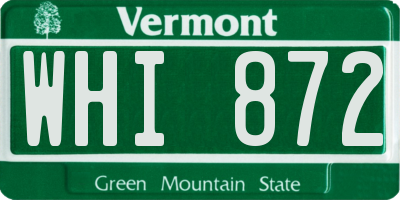 VT license plate WHI872
