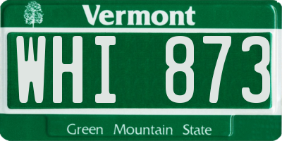 VT license plate WHI873