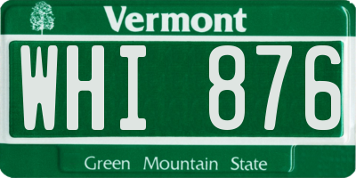 VT license plate WHI876