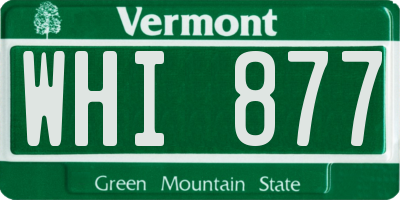 VT license plate WHI877