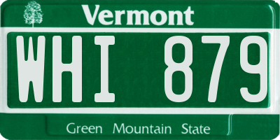 VT license plate WHI879