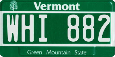 VT license plate WHI882