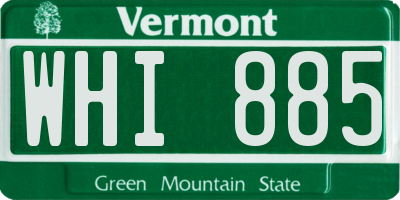 VT license plate WHI885