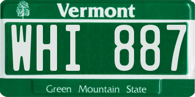 VT license plate WHI887