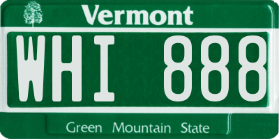 VT license plate WHI888