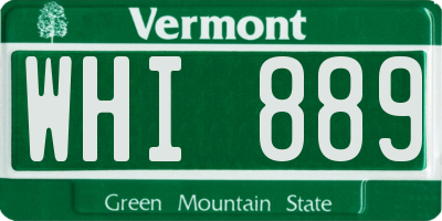VT license plate WHI889