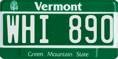 VT license plate WHI890