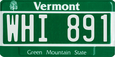 VT license plate WHI891
