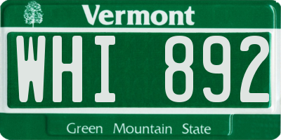 VT license plate WHI892