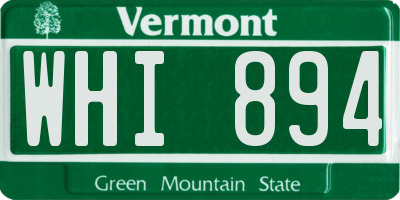 VT license plate WHI894