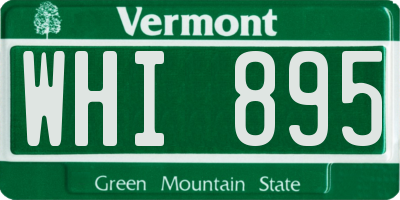 VT license plate WHI895