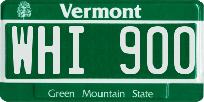 VT license plate WHI900