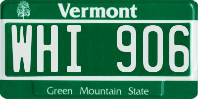 VT license plate WHI906