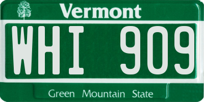 VT license plate WHI909