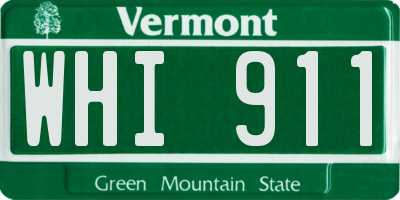 VT license plate WHI911